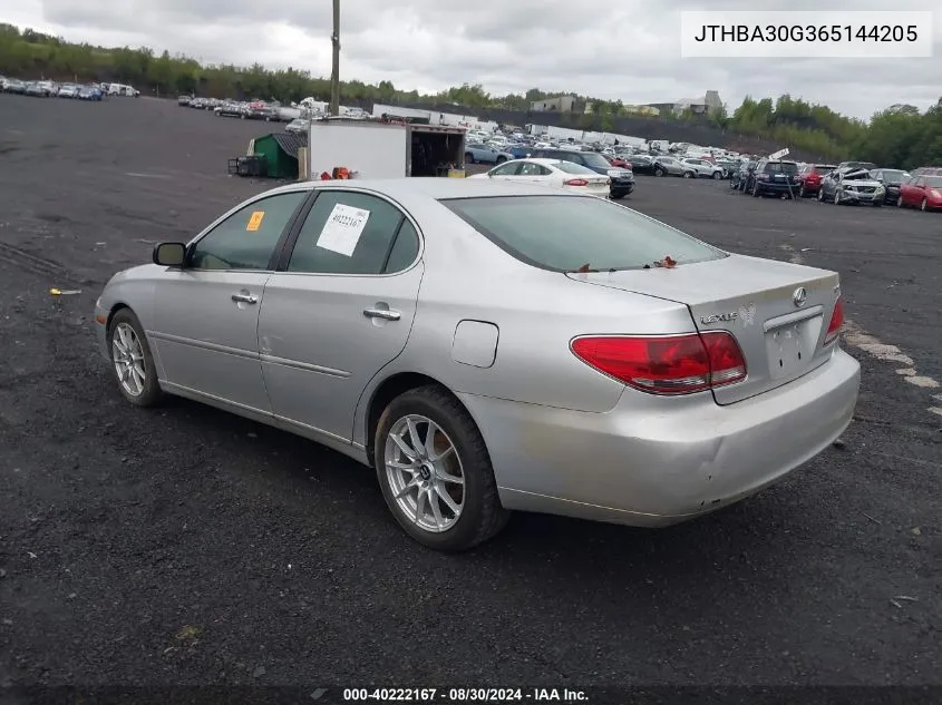 2006 Lexus Es 330 VIN: JTHBA30G365144205 Lot: 40222167