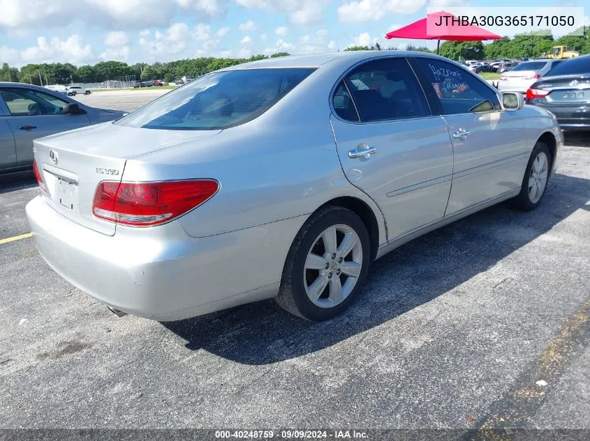 2006 Lexus Es 330 VIN: JTHBA30G365171050 Lot: 40248759