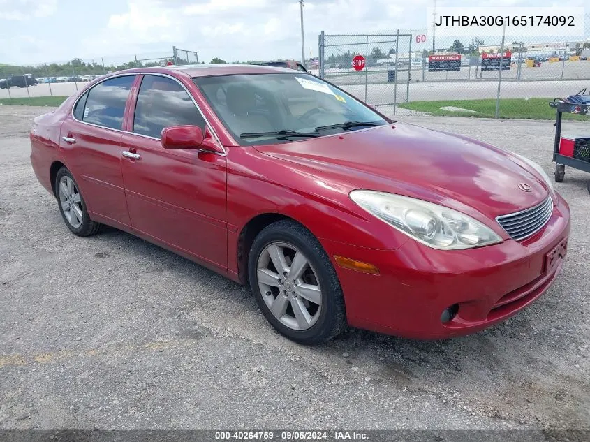 2006 Lexus Es 330 VIN: JTHBA30G165174092 Lot: 40264759