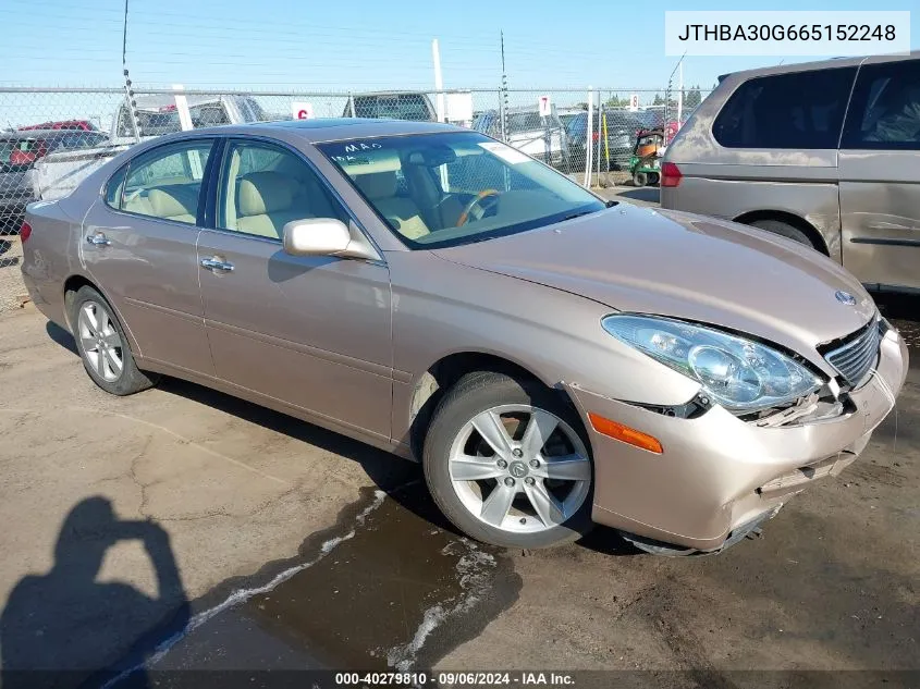 2006 Lexus Es 330 VIN: JTHBA30G665152248 Lot: 40279810