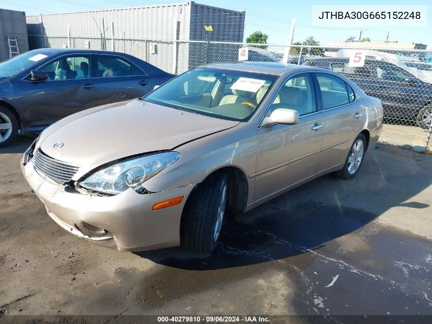 2006 Lexus Es 330 VIN: JTHBA30G665152248 Lot: 40279810