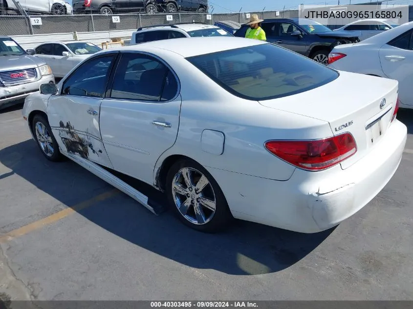 2006 Lexus Es 330 VIN: JTHBA30G965165804 Lot: 40303495