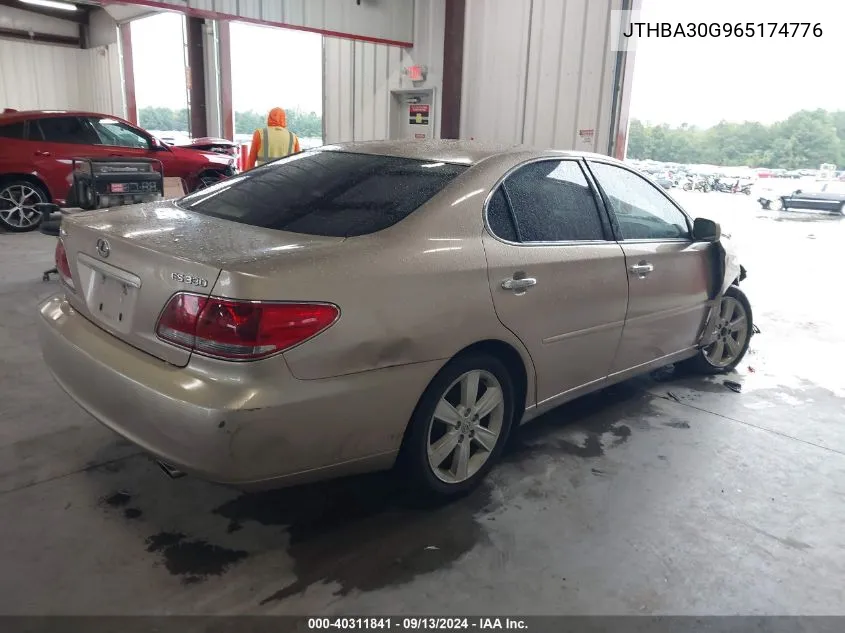 2006 Lexus Es 330 VIN: JTHBA30G965174776 Lot: 40311841