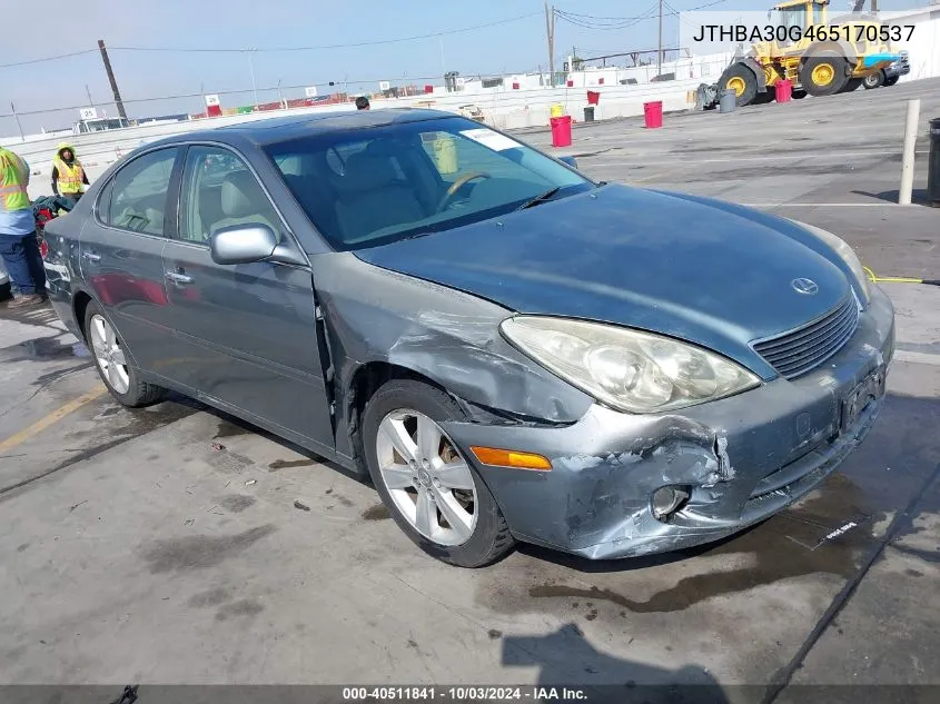 2006 Lexus Es 330 VIN: JTHBA30G465170537 Lot: 40511841