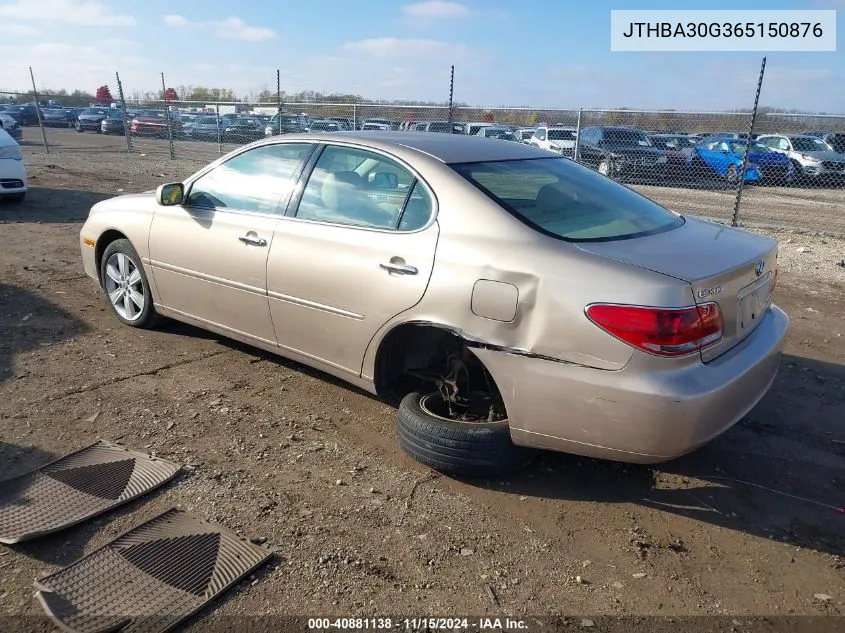 2006 Lexus Es 330 VIN: JTHBA30G365150876 Lot: 40881138