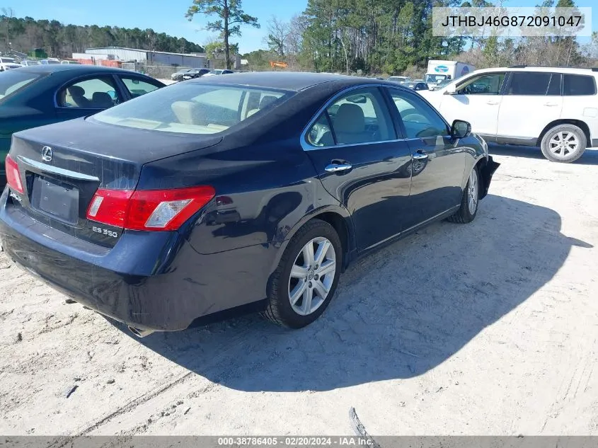 2007 Lexus Es 350 VIN: JTHBJ46G872091047 Lot: 38786405