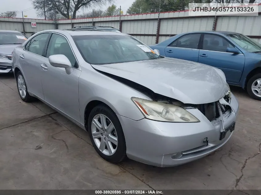 2007 Lexus Es 350 VIN: JTHBJ46G572153326 Lot: 38920595