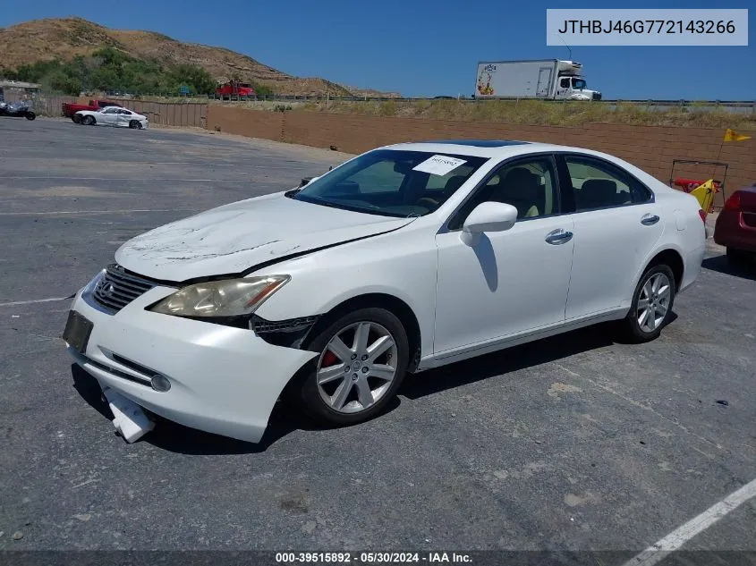 2007 Lexus Es 350 VIN: JTHBJ46G772143266 Lot: 39515892