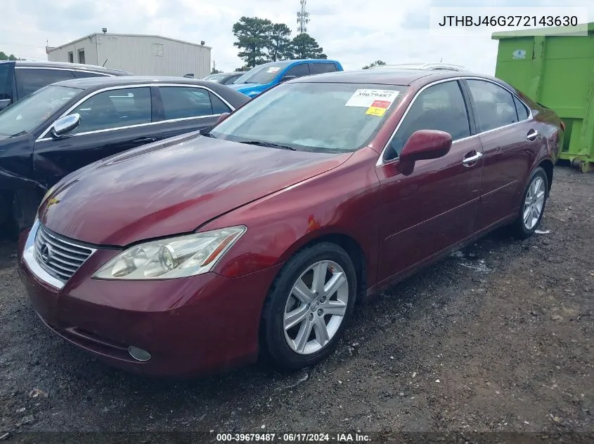 2007 Lexus Es 350 VIN: JTHBJ46G272143630 Lot: 39679487