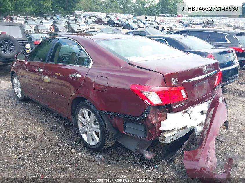 2007 Lexus Es 350 VIN: JTHBJ46G272143630 Lot: 39679487