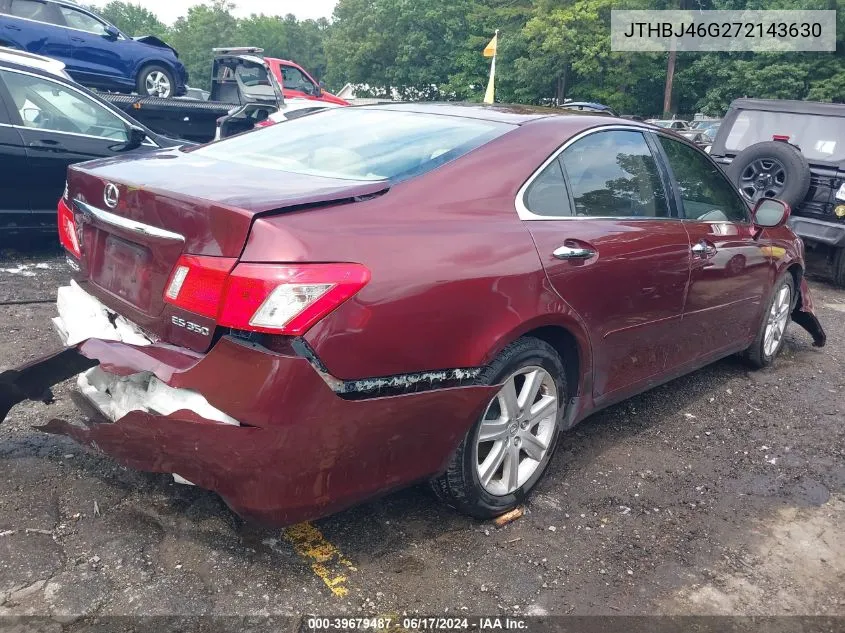 2007 Lexus Es 350 VIN: JTHBJ46G272143630 Lot: 39679487