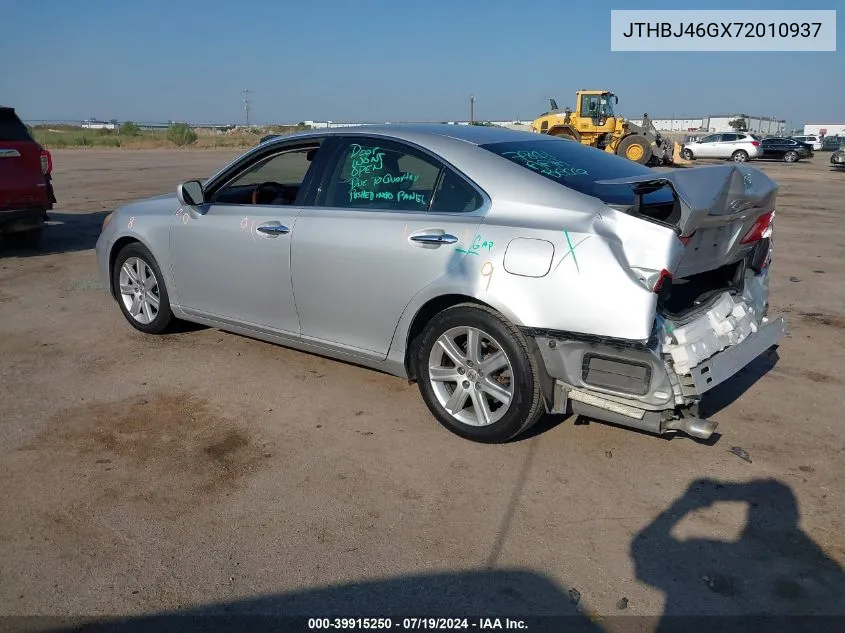 2007 Lexus Es 350 VIN: JTHBJ46GX72010937 Lot: 39915250