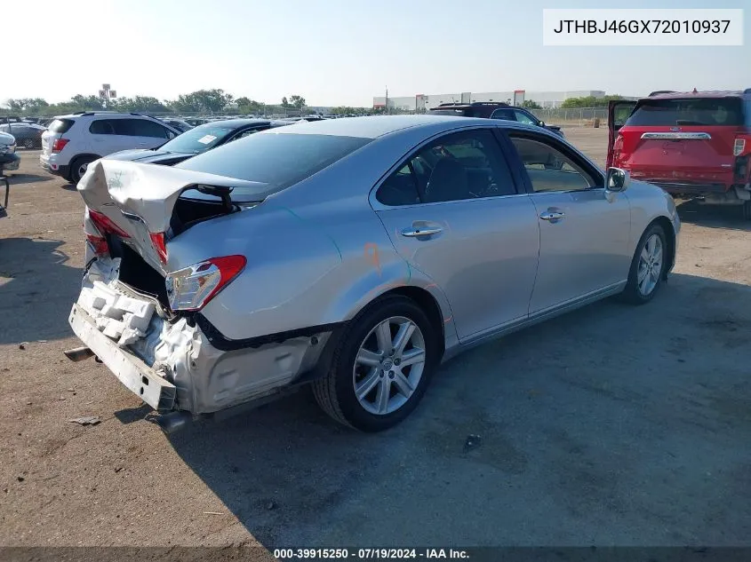 2007 Lexus Es 350 VIN: JTHBJ46GX72010937 Lot: 39915250