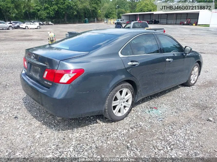 2007 Lexus Es 350 VIN: JTHBJ46G072118872 Lot: 40007415