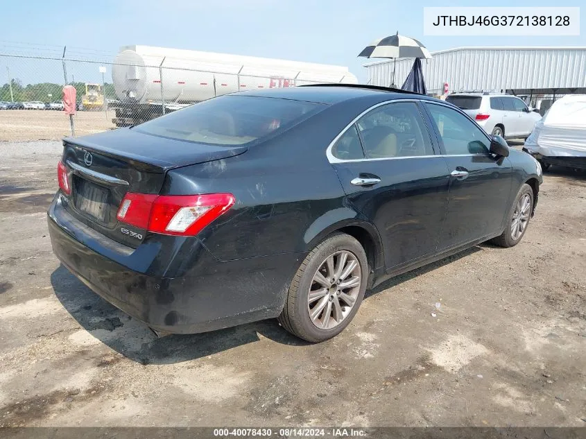 2007 Lexus Es 350 VIN: JTHBJ46G372138128 Lot: 40078430