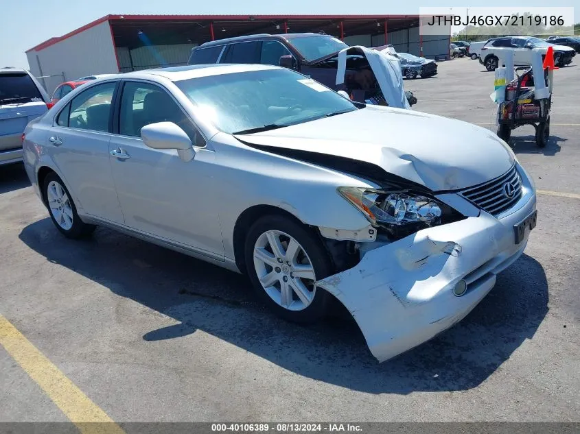 2007 Lexus Es 350 VIN: JTHBJ46GX72119186 Lot: 40106389