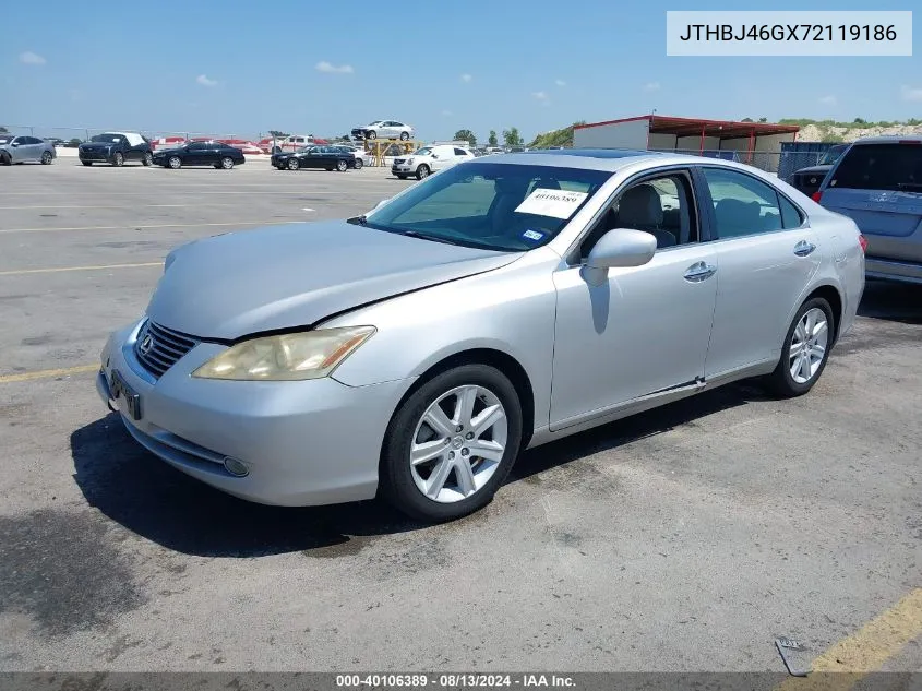 2007 Lexus Es 350 VIN: JTHBJ46GX72119186 Lot: 40106389