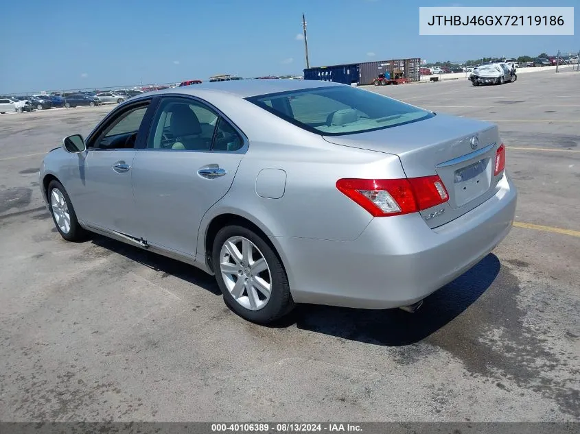 2007 Lexus Es 350 VIN: JTHBJ46GX72119186 Lot: 40106389