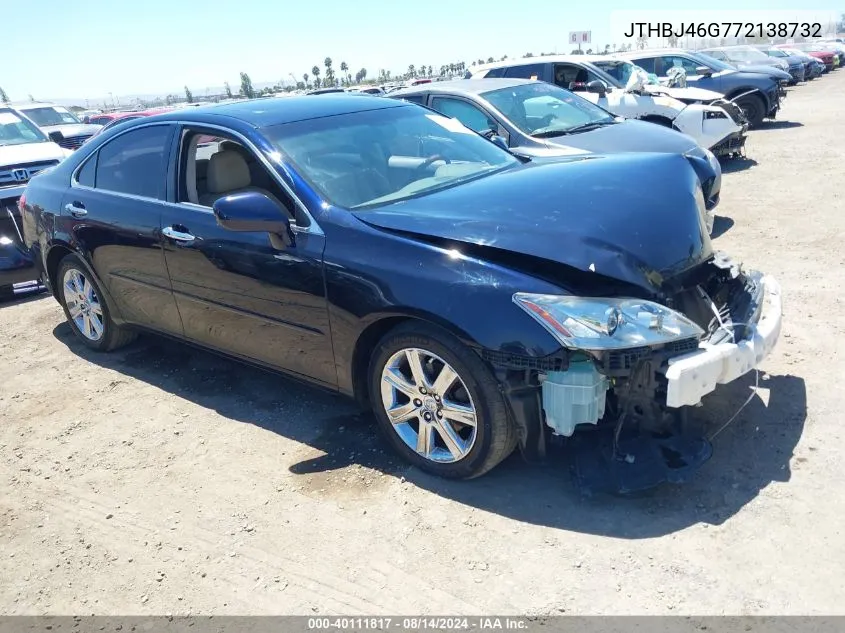 2007 Lexus Es 350 VIN: JTHBJ46G772138732 Lot: 40111817