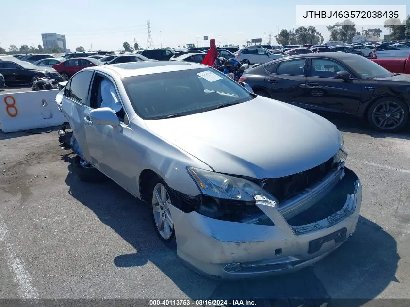 2007 Lexus Es 350 VIN: JTHBJ46G572038435 Lot: 40113753