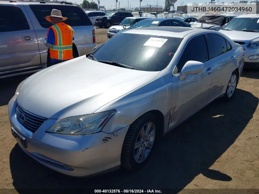 2007 Lexus Es 350 VIN: JTHBJ46G472034960 Lot: 40132576