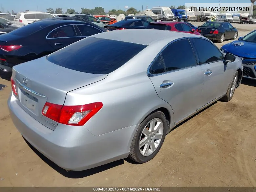 2007 Lexus Es 350 VIN: JTHBJ46G472034960 Lot: 40132576