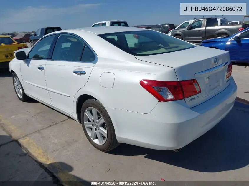 2007 Lexus Es 350 VIN: JTHBJ46G472086072 Lot: 40144928