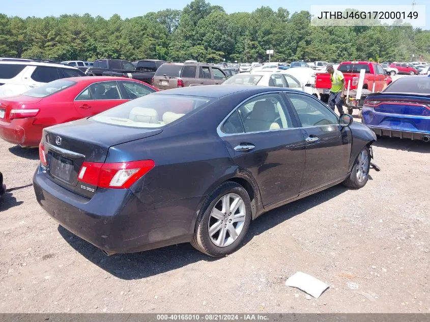 2007 Lexus Es 350 VIN: JTHBJ46G172000149 Lot: 40165010