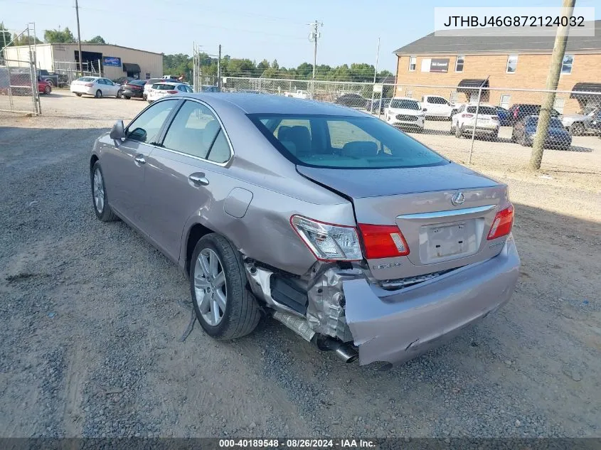 2007 Lexus Es 350 VIN: JTHBJ46G872124032 Lot: 40189548