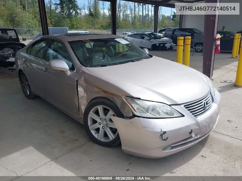 2007 Lexus Es 350 VIN: JTHBJ46G772140514 Lot: 40198905