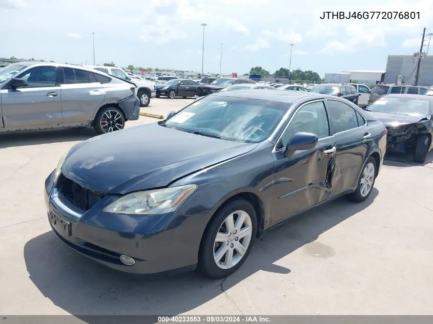 2007 Lexus Es 350 VIN: JTHBJ46G772076801 Lot: 40233553