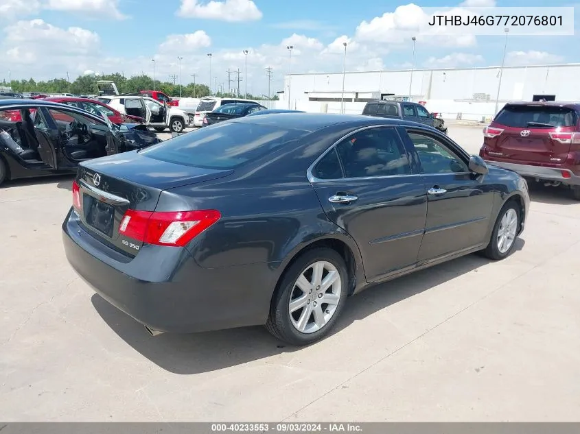 2007 Lexus Es 350 VIN: JTHBJ46G772076801 Lot: 40233553