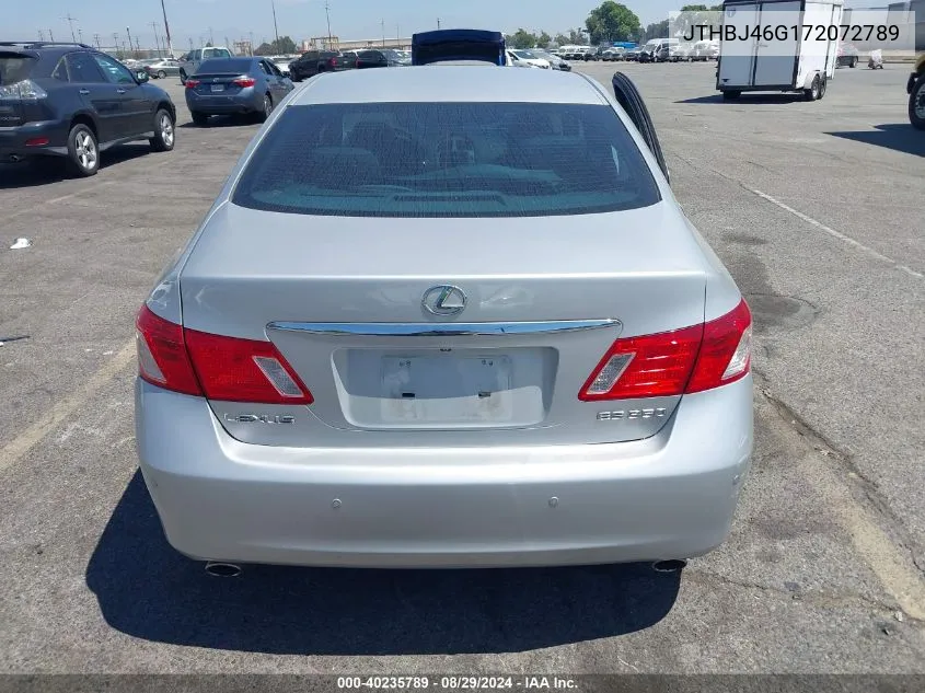 2007 Lexus Es 350 VIN: JTHBJ46G172072789 Lot: 40235789