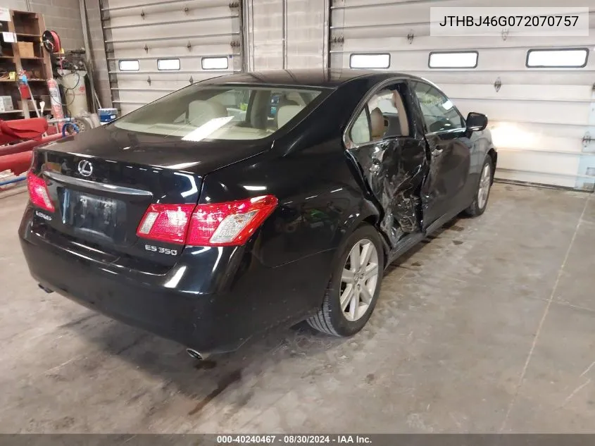 2007 Lexus Es 350 VIN: JTHBJ46G072070757 Lot: 40240467