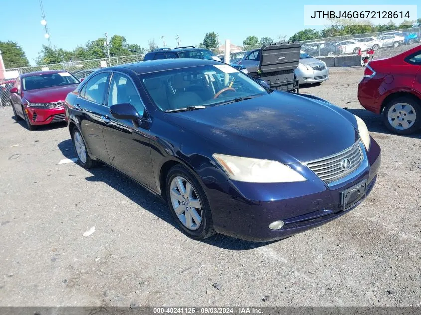 2007 Lexus Es 350 VIN: JTHBJ46G672128614 Lot: 40241125