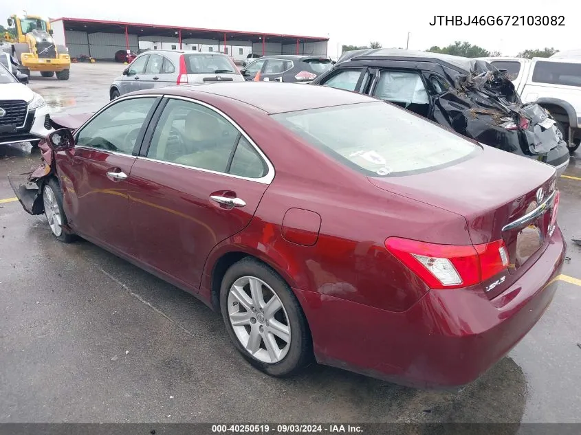 2007 Lexus Es 350 VIN: JTHBJ46G672103082 Lot: 40250519