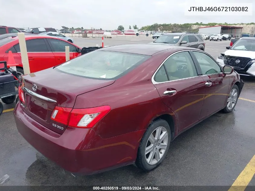 2007 Lexus Es 350 VIN: JTHBJ46G672103082 Lot: 40250519