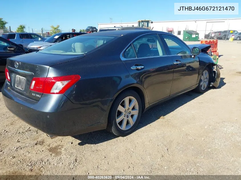 2007 Lexus Es 350 VIN: JTHBJ46G672121470 Lot: 40263620