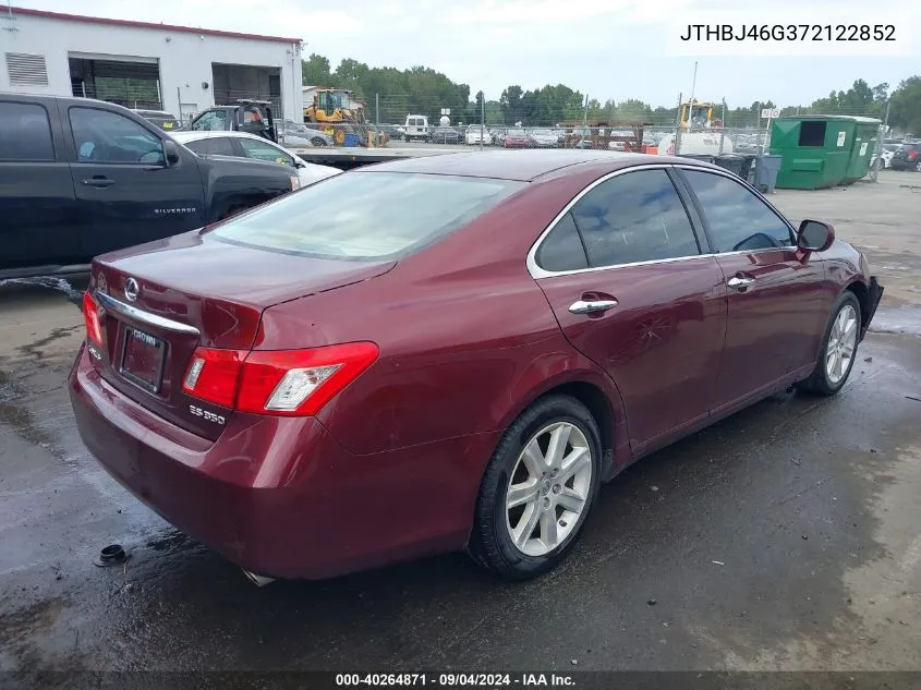 2007 Lexus Es 350 VIN: JTHBJ46G372122852 Lot: 40264871