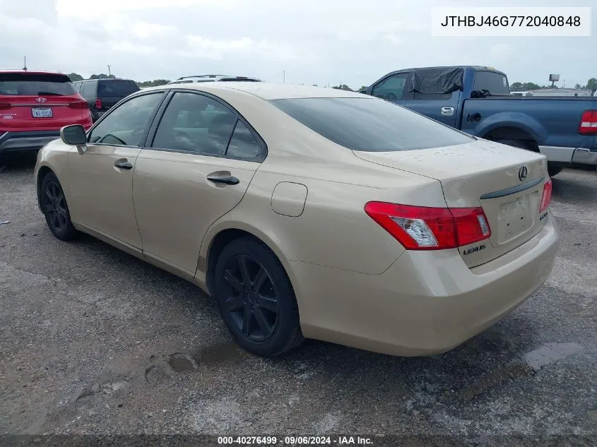 JTHBJ46G772040848 2007 Lexus Es 350