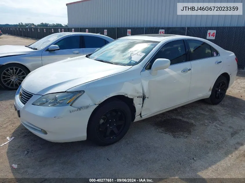 2007 Lexus Es 350 VIN: JTHBJ46G672023359 Lot: 40277651