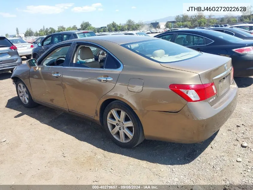 2007 Lexus Es 350 350 VIN: JTHBJ46G272022628 Lot: 40279657