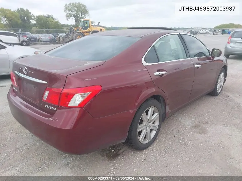 2007 Lexus Es 350 VIN: JTHBJ46G872003937 Lot: 40283371