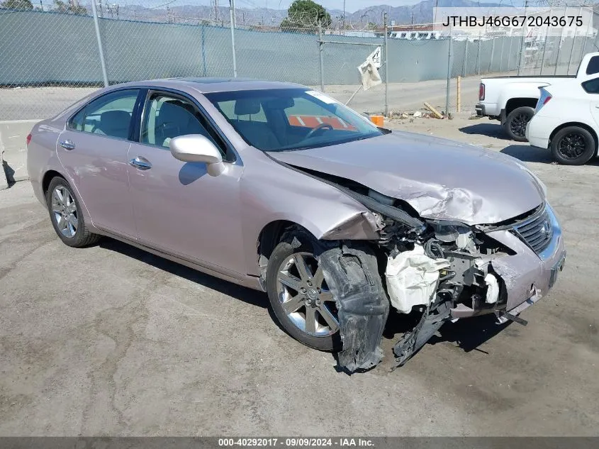 2007 Lexus Es 350 VIN: JTHBJ46G672043675 Lot: 40292017