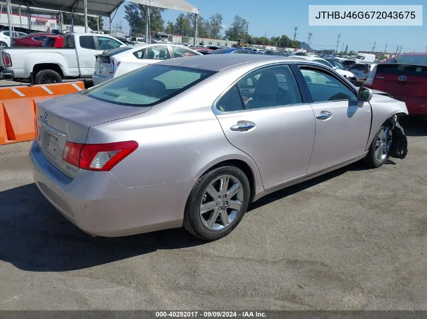 2007 Lexus Es 350 VIN: JTHBJ46G672043675 Lot: 40292017