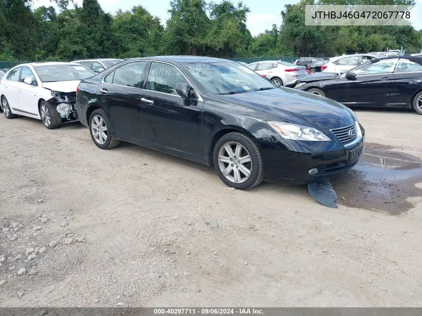 2007 Lexus Es 350 VIN: JTHBJ46G472067778 Lot: 40297711