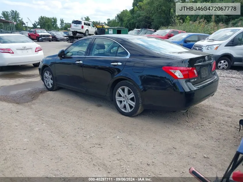 2007 Lexus Es 350 VIN: JTHBJ46G472067778 Lot: 40297711