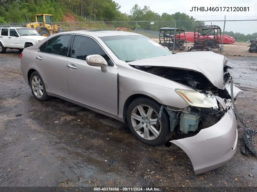 2007 Lexus Es 350 VIN: JTHBJ46G172120081 Lot: 40316056