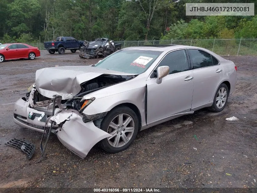 2007 Lexus Es 350 VIN: JTHBJ46G172120081 Lot: 40316056