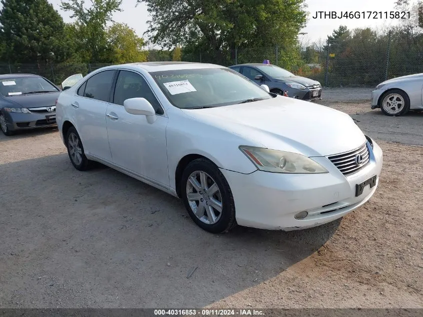 2007 Lexus Es 350 350 VIN: JTHBJ46G172115821 Lot: 40316853